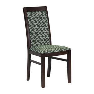 Brooklyn Padded Back Dark Walnut Dining Chair with Green Diamond Padded Seat and Back (Pack of 2) - FT415  - 1