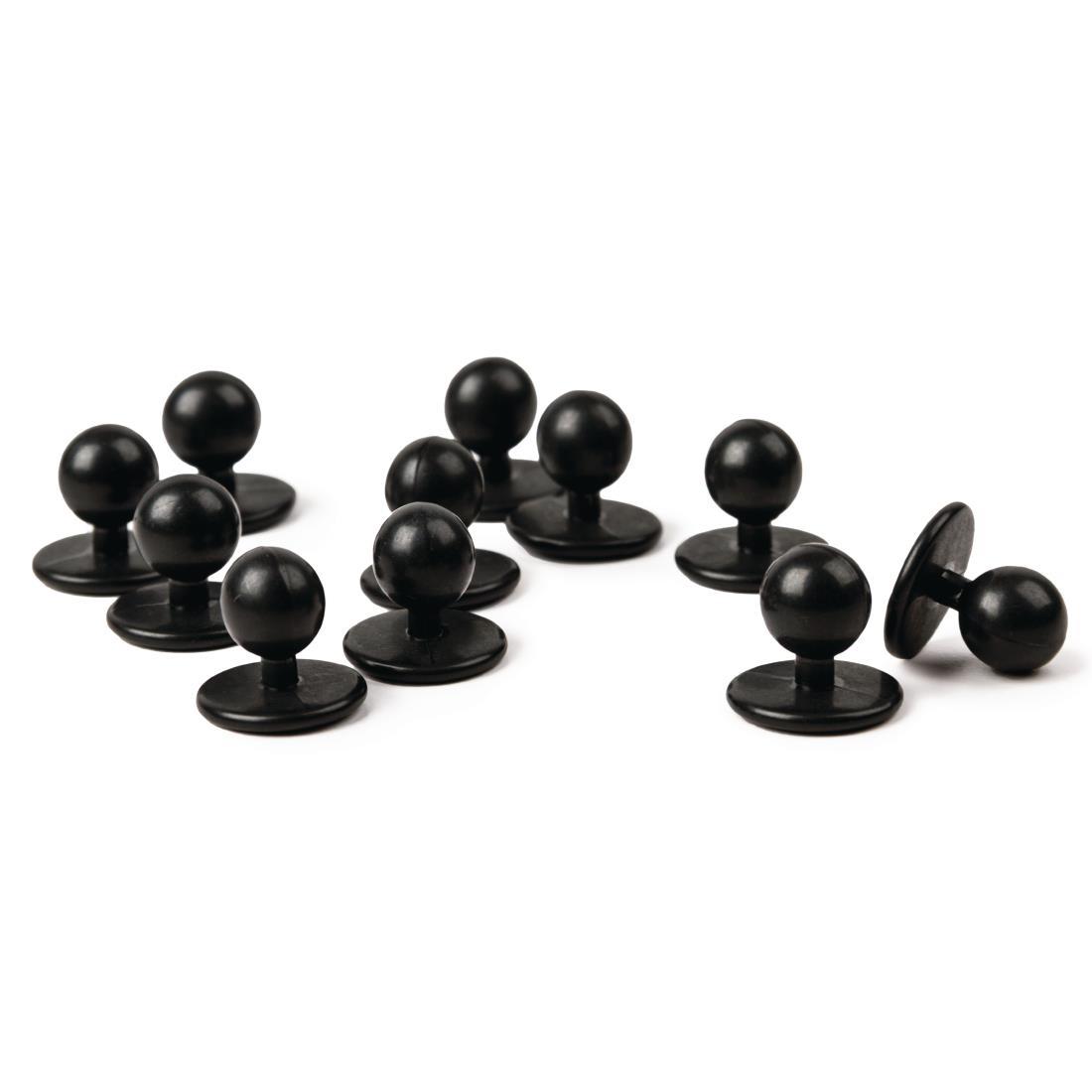 Whites Stud Buttons Black (Pack of 12) - A016  - 2