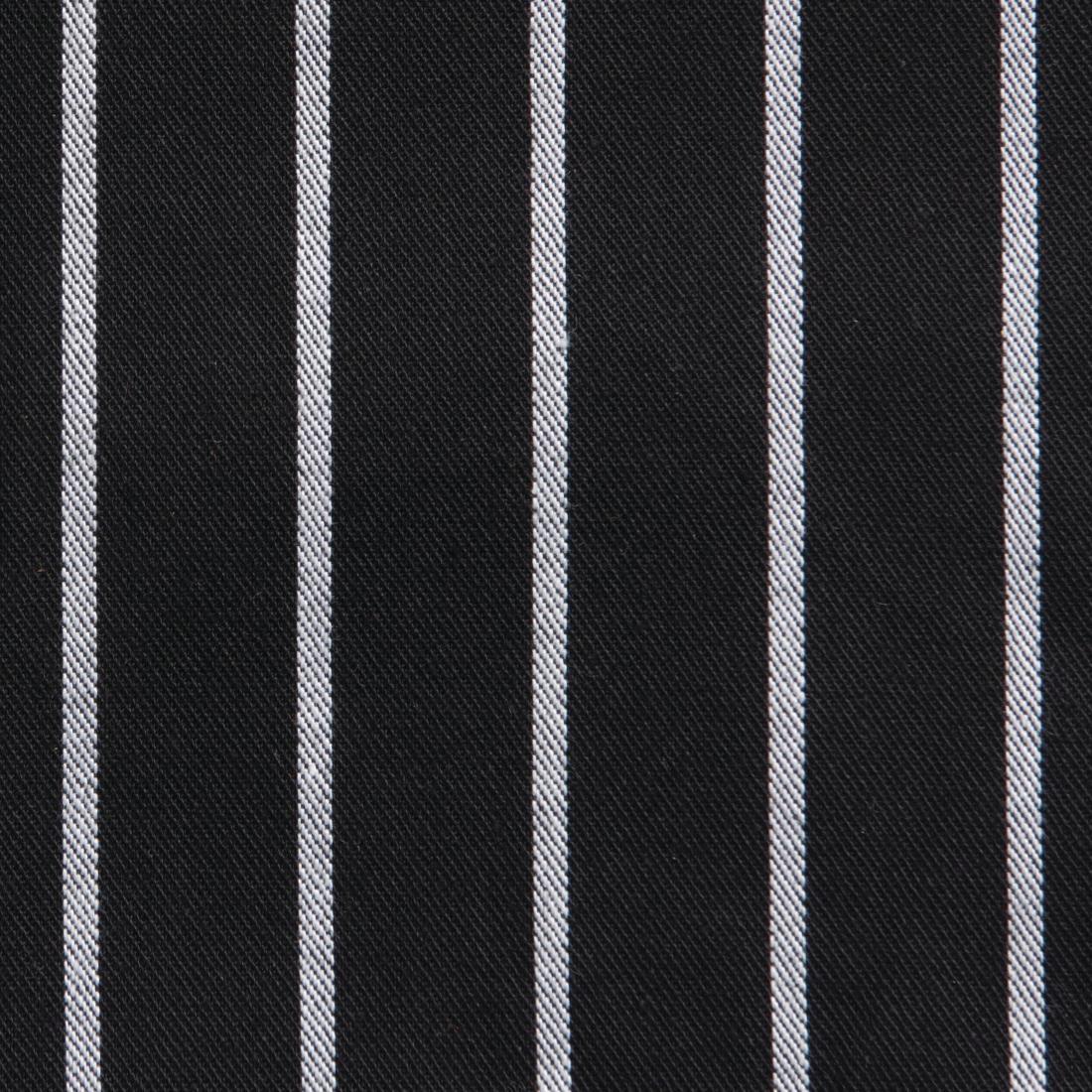 Chef Works Premium Woven Bib Apron Black and White Stripe - B248  - 3