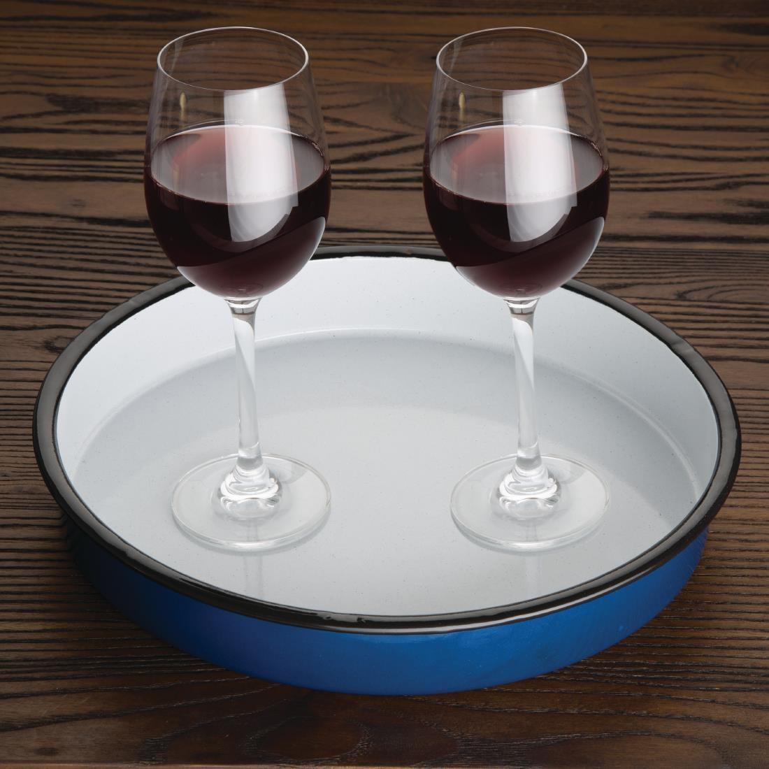 Olympia Enamelled Steel Round Service Tray 320mm - GM240  - 7