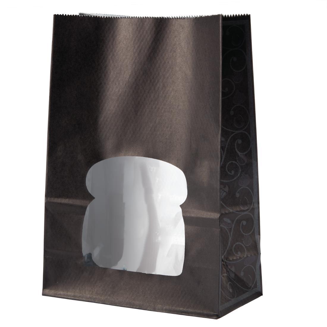 Colpac Recyclable Paper Sandwich Bags With Window Black (Pack of 250) - FA381  - 2