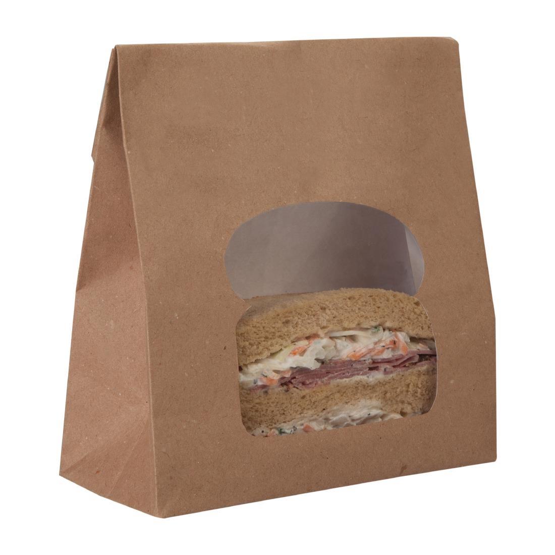 Colpac Recyclable Paper Sandwich Bags With Window Kraft (Pack of 250) - FA382  - 5