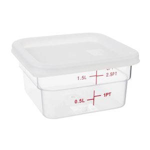 Hygiplas Polycarbonate Square Food Storage Container Lid White Small - CF049  - 5