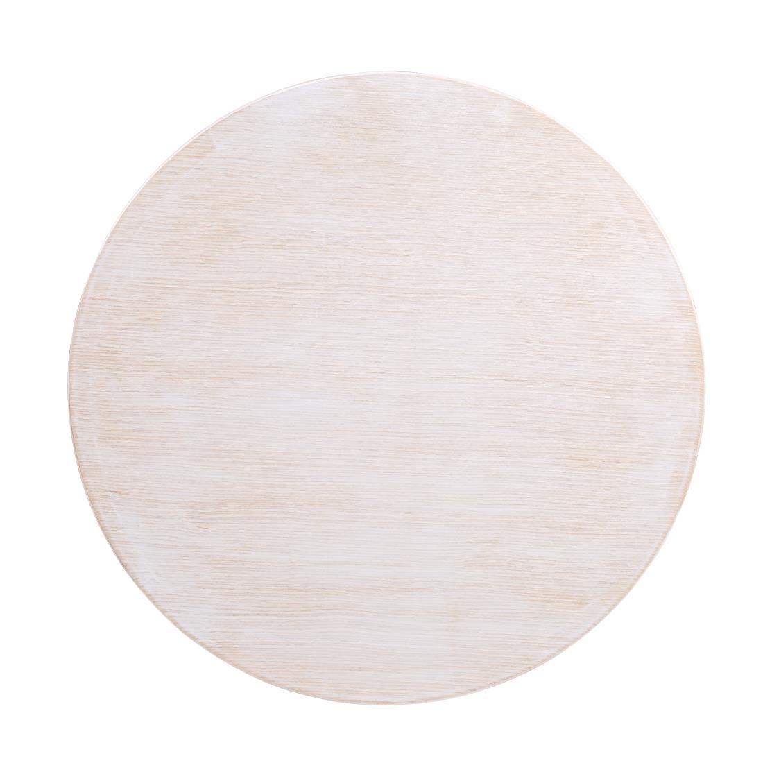 Bolero Pre-drilled Round Table Top Vintage White 600mm - DY729  - 1