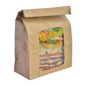 Vegware Compostable Kraft Sandwich Bags With NatureFlex Window (Pack of 250) - DW636  - 3