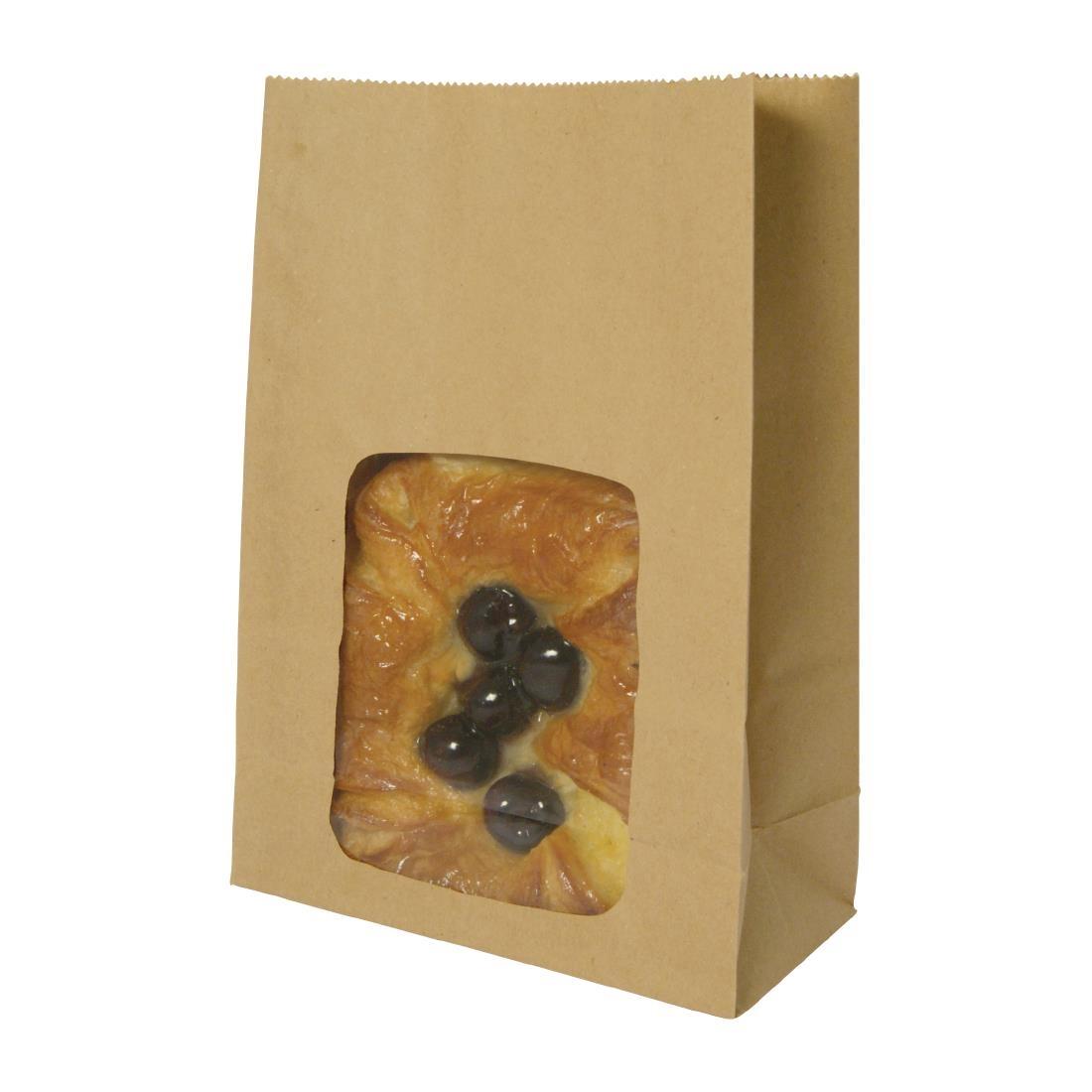 Vegware Compostable Kraft Sandwich Bags With NatureFlex Window (Pack of 250) - DW636  - 4