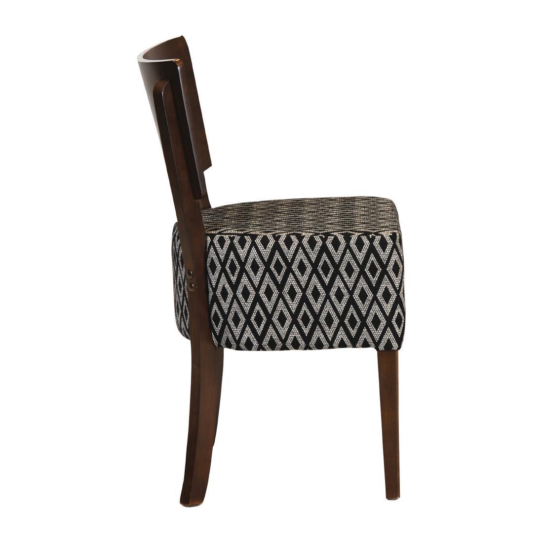Asti Padded Dark Walnut Dining Chair with Blue Diamond Deep Padded Seat and Back (Pack of 2) - FT422  - 3