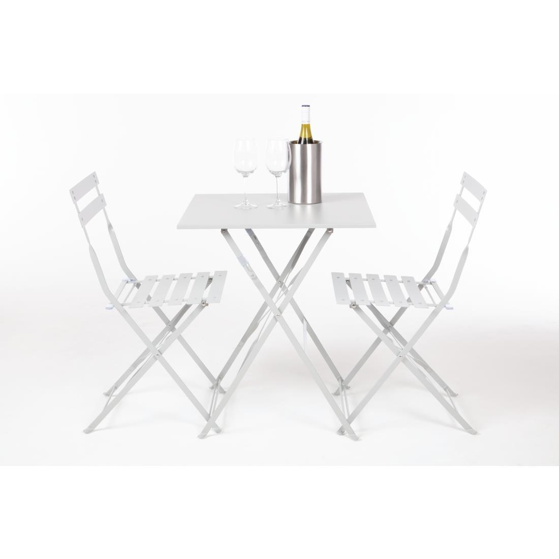 Bolero Steel Pavement StyleFolding Chairs Grey (Pack of 2) - GH551  - 7