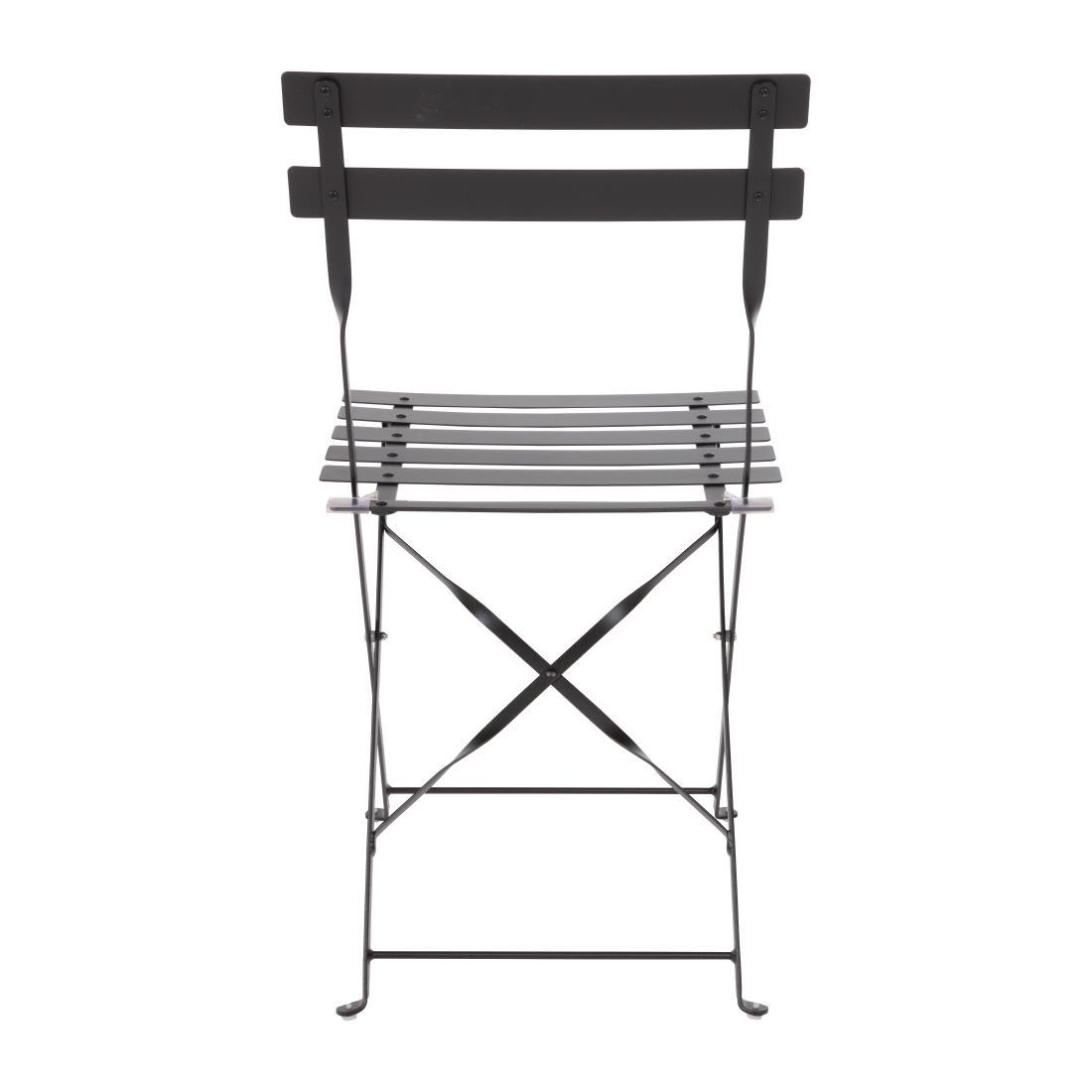 Bolero Black Pavement Style Steel Chairs (Pack of 2) - GH553  - 8