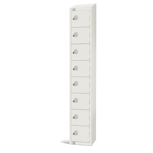 Elite Eight Door Coin Return Locker with Sloping Top White - GR315-CNS  - 1