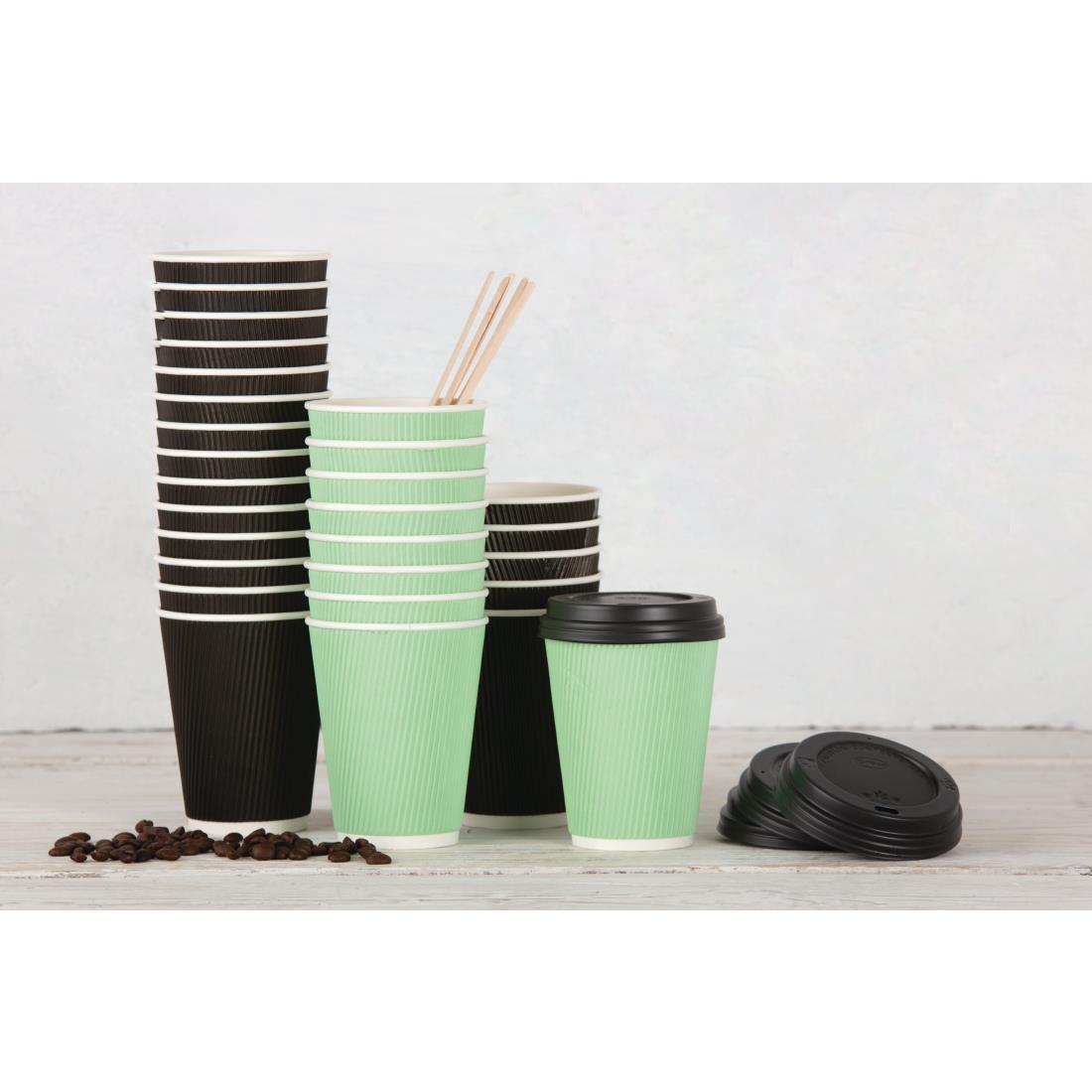 Fiesta Recyclable Coffee Cup Lids Black 340ml / 12oz and 455ml / 16oz (Pack of 1000) - CW718  - 4