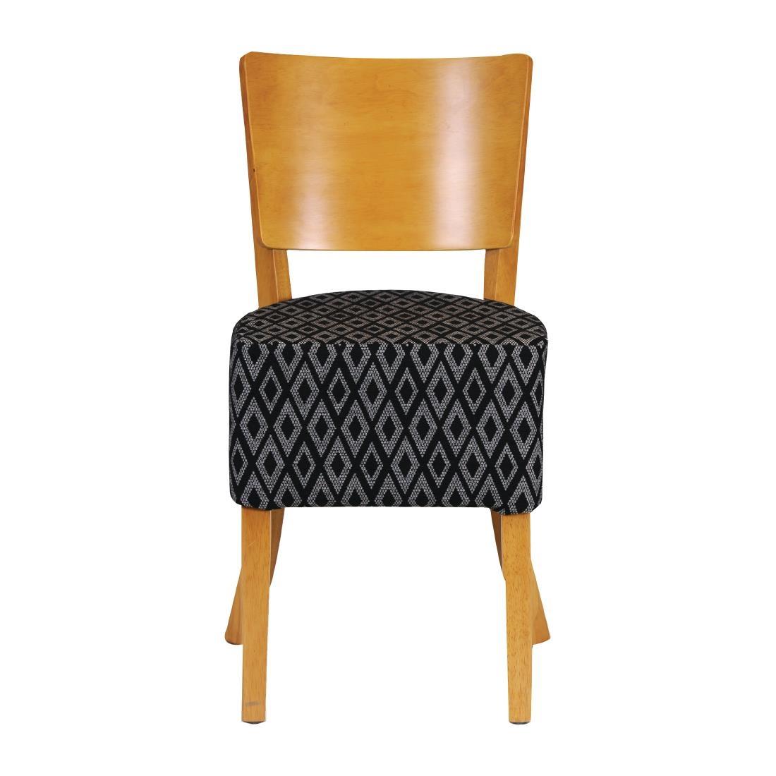 Asti Padded Soft Oak Dining Chair with Blue Diamond Deep Padded Seat and Back (Pack of 2) - FT426  - 2