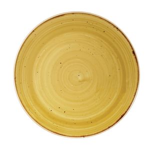Churchill Stonecast Round Coupe Plate Mustard Seed Yellow 165mm (Pack of 12) - CN312  - 1