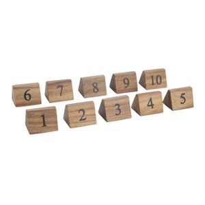 Olympia Acacia Table Number Signs Numbers 1-10 - CL392  - 1