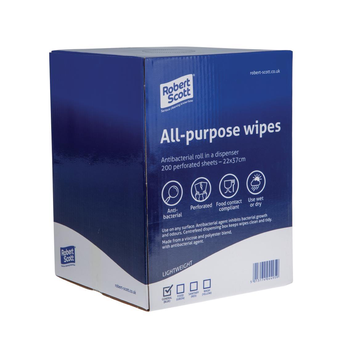 Robert Scott All-Purpose Antibacterial Cleaning Cloths Blue (Pack of 200) - DN843  - 5