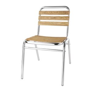 Bolero Aluminium & Ash Bistro Side Chairs (Pack of 4) - GK997  - 1