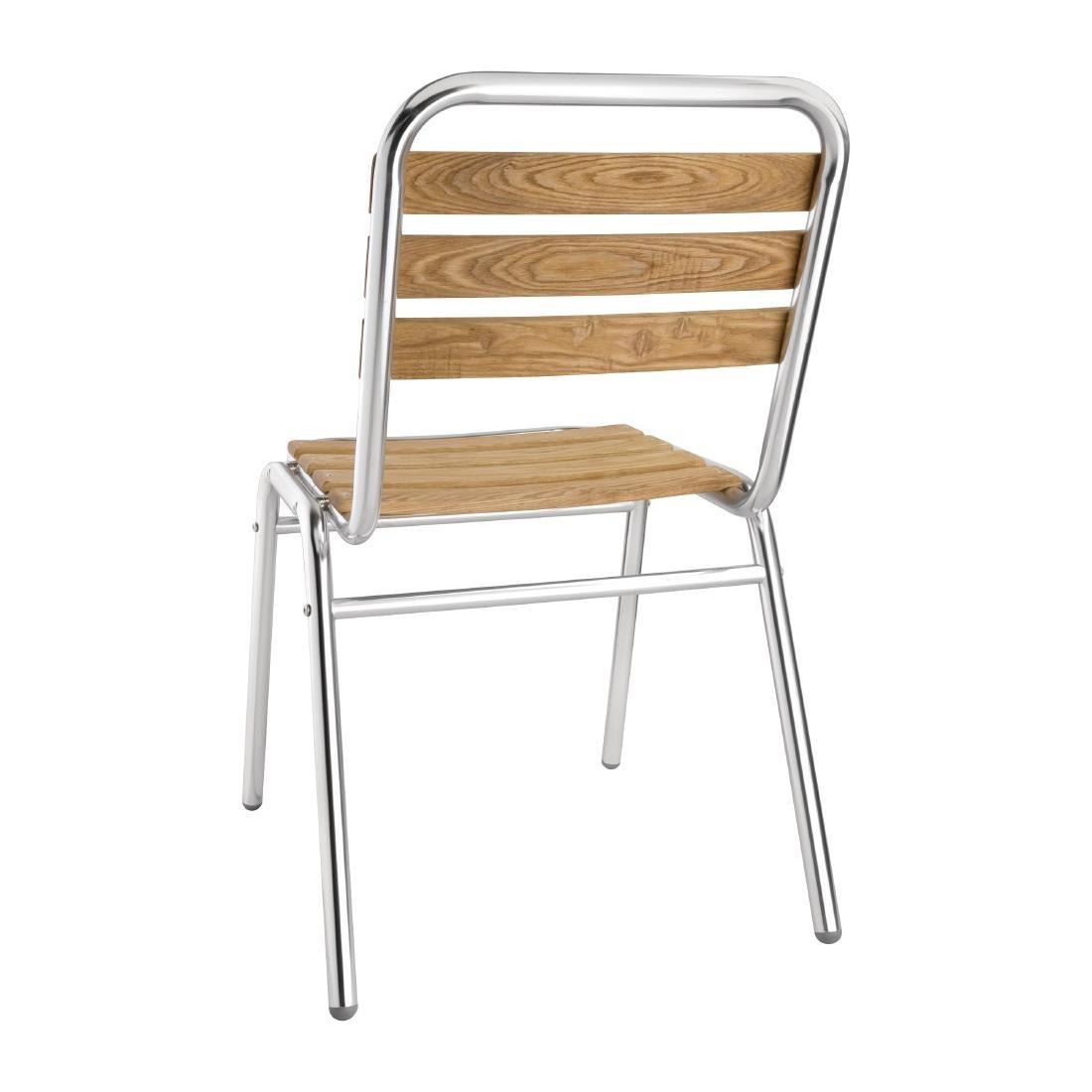 Bolero Aluminium & Ash Bistro Side Chairs (Pack of 4) - GK997  - 3