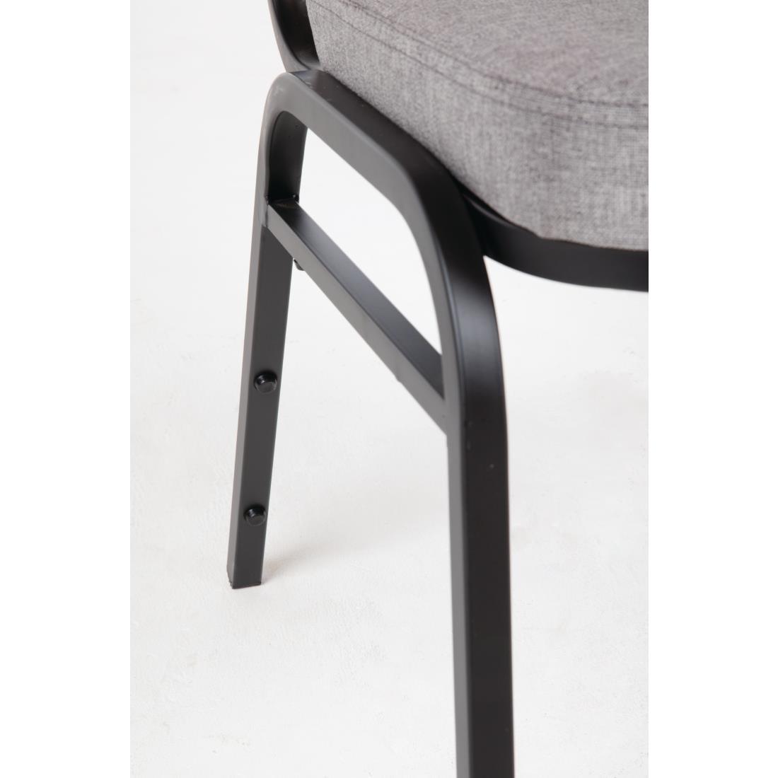 Bolero Square Back Banquet Chairs Black & Grey (Pack of 4) - DA602  - 7