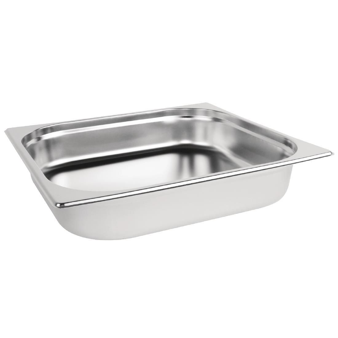 Vogue Stainless Steel 2/3 Gastronorm Pan 65mm - K811  - 1