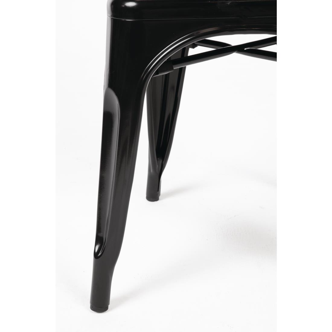 Bolero Bistro Steel Side Chairs Black (Pack of 4) - GL331  - 4