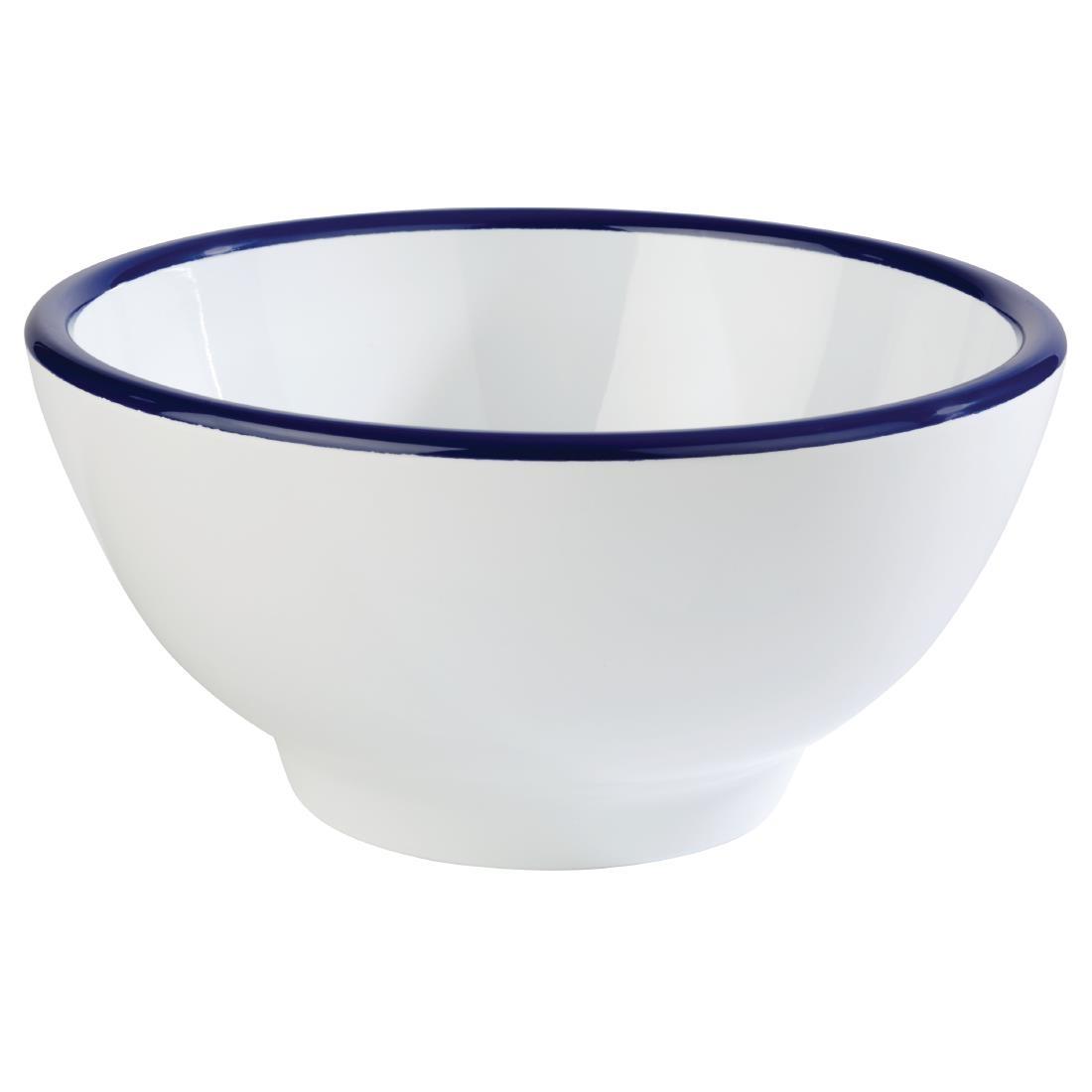 APS Pure Bowl White And Blue 150(D) x 75(H) 0.45Ltr (B2B) - FC985  - 1