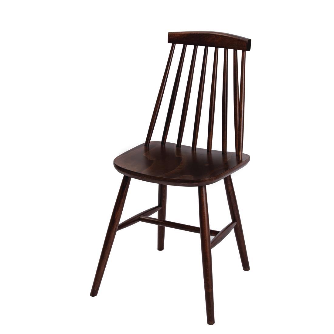 Fameg Farmhouse Angled Side Chairs Walnut Effect (Pack of 2) - DC352  - 2