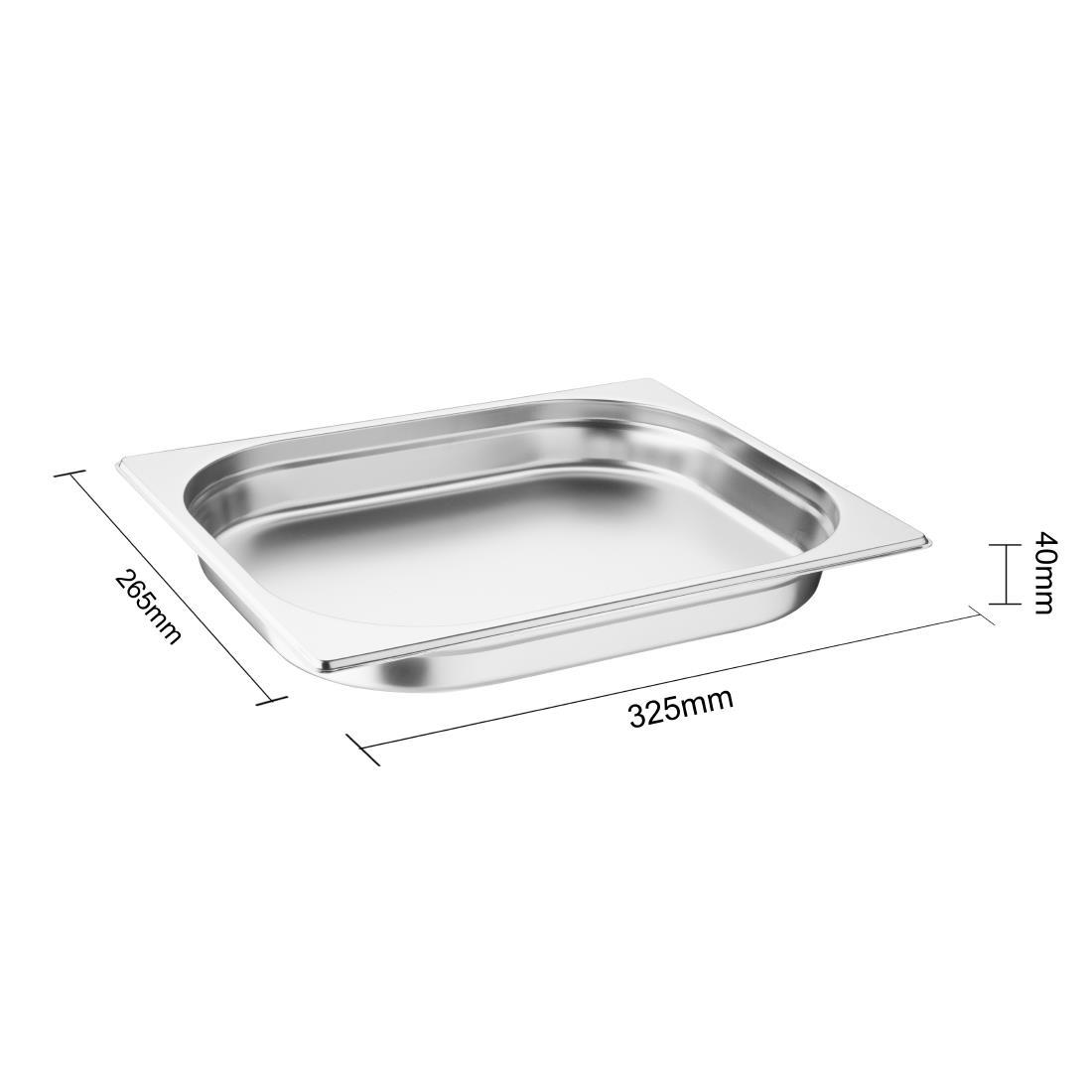 Vogue Stainless Steel 1/2 Gastronorm Pan 40mm - K925  - 7