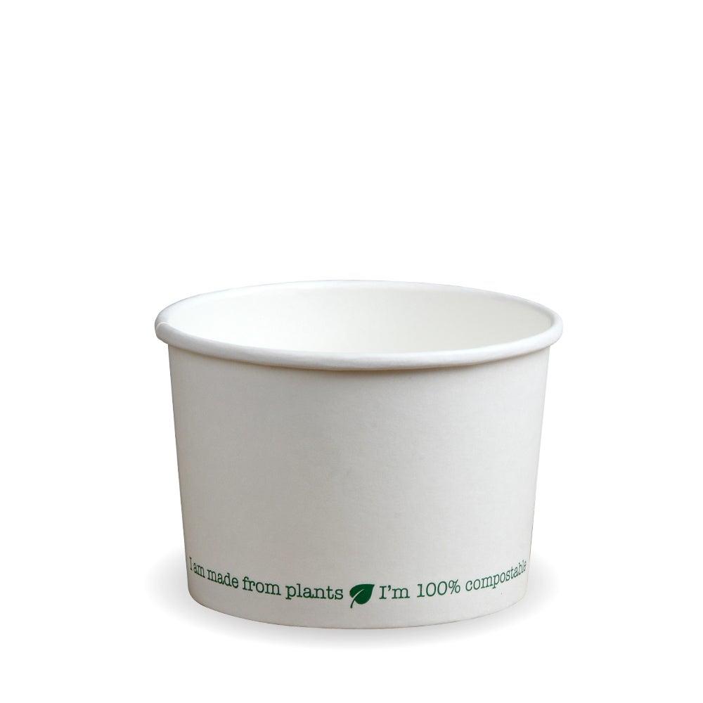 12oz White PLA-Lined Squat Soup Containers (Case of 500) - 1533 - 1