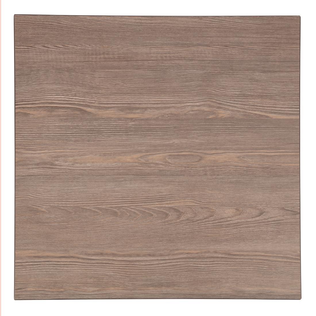 Bolero Pre-drilled Square Table Top Vintage Wood 600mm - GR323  - 1