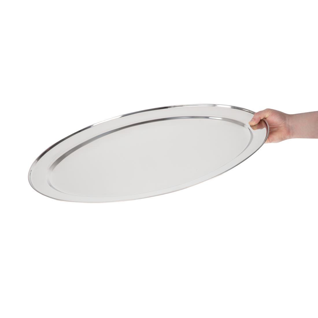 Olympia Stainless Steel Oval Serving Tray 200mm - K360  - 5