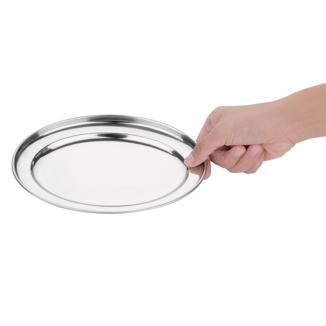 Olympia Stainless Steel Oval Serving Tray 220mm - K361  - 6