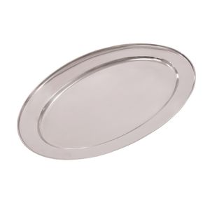 Olympia Stainless Steel Oval Serving Tray 550mm - K368  - 1