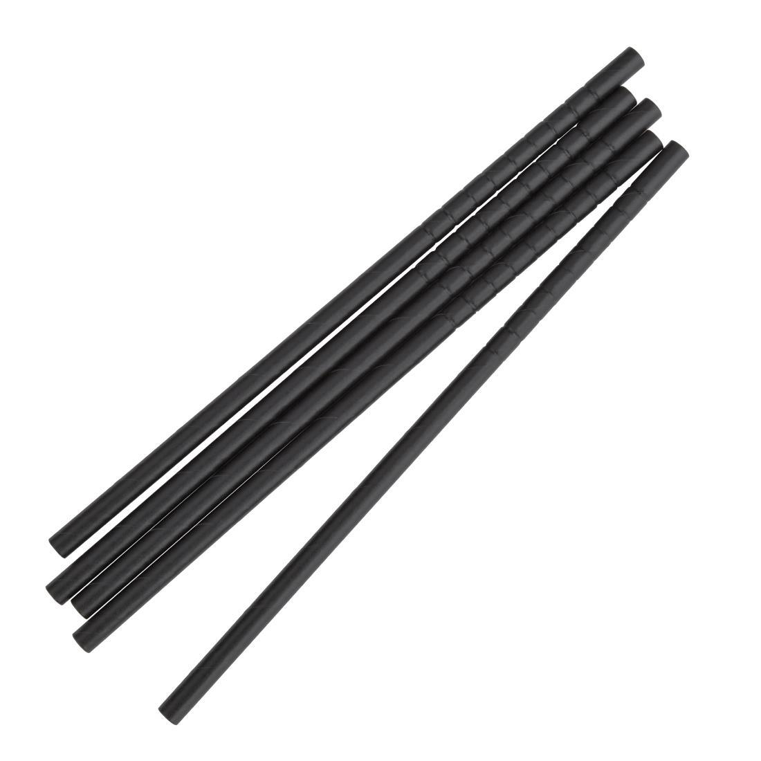 Fiesta Compostable Individually Wrapped Bendy Paper Straws Black (Pack of 250) - FP444  - 2