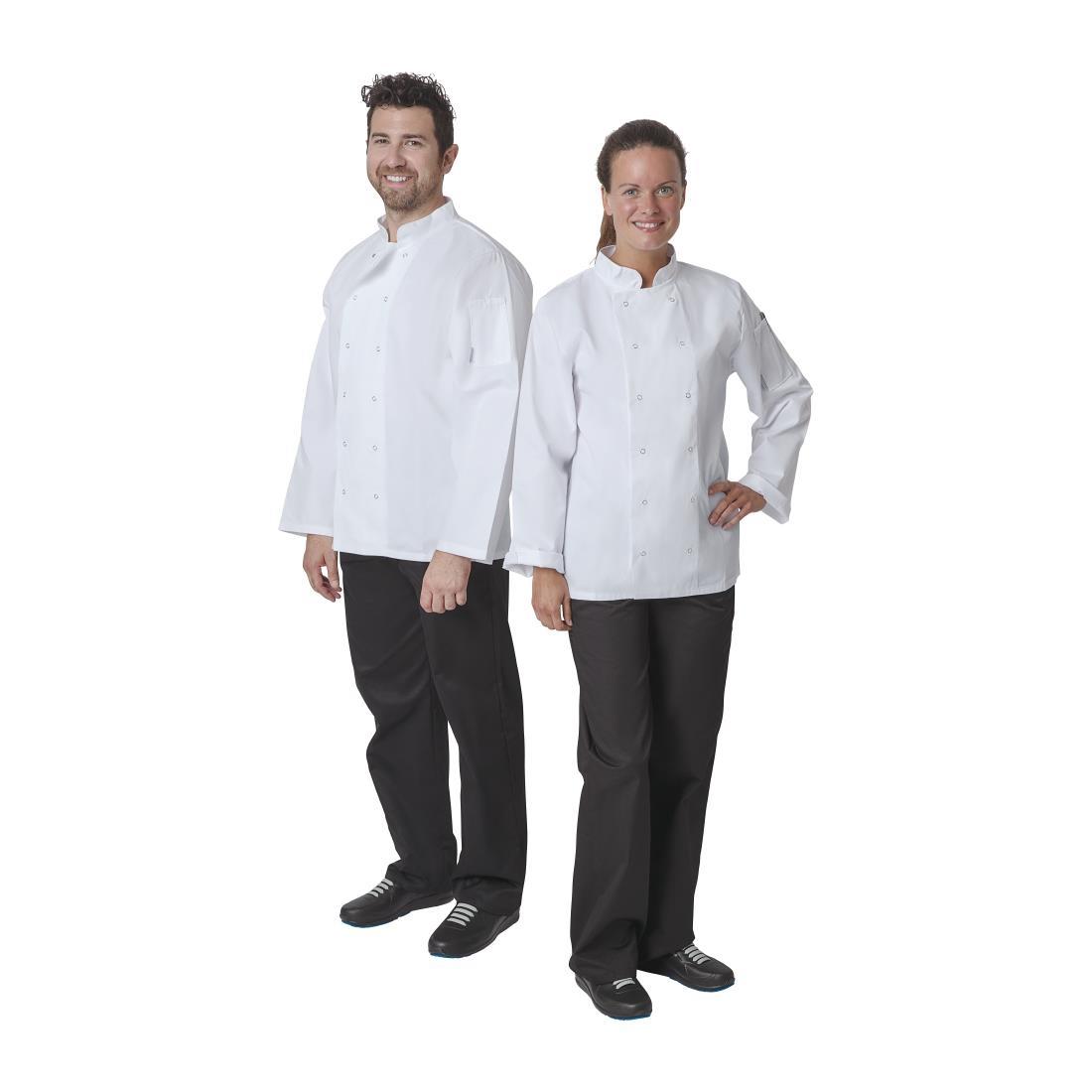Whites Vegas Unisex Chefs Jacket Long Sleeve White XS - A134-XS  - 3
