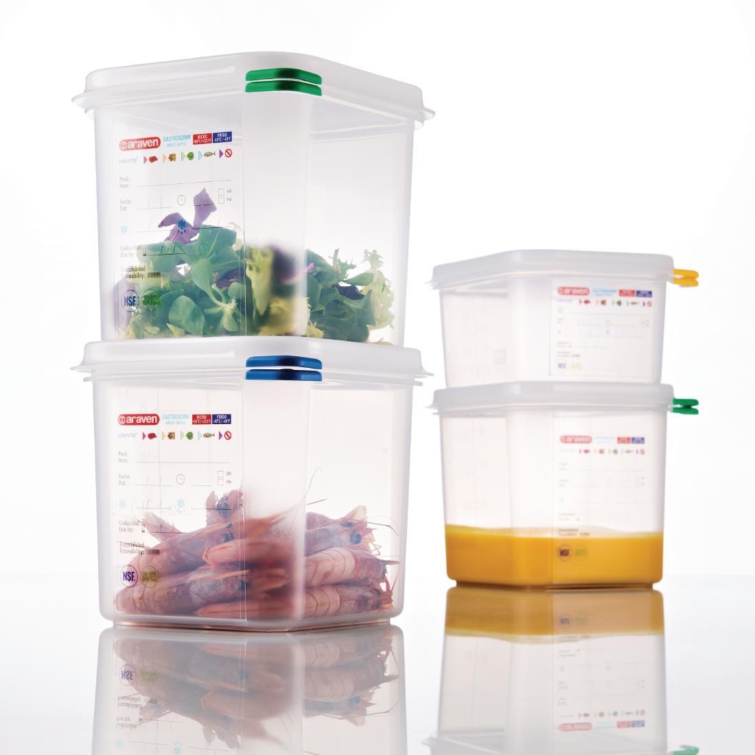 Araven Polypropylene 1/6 Gastronorm Food Containers 2.6Ltr (Pack of 4) - T984  - 6