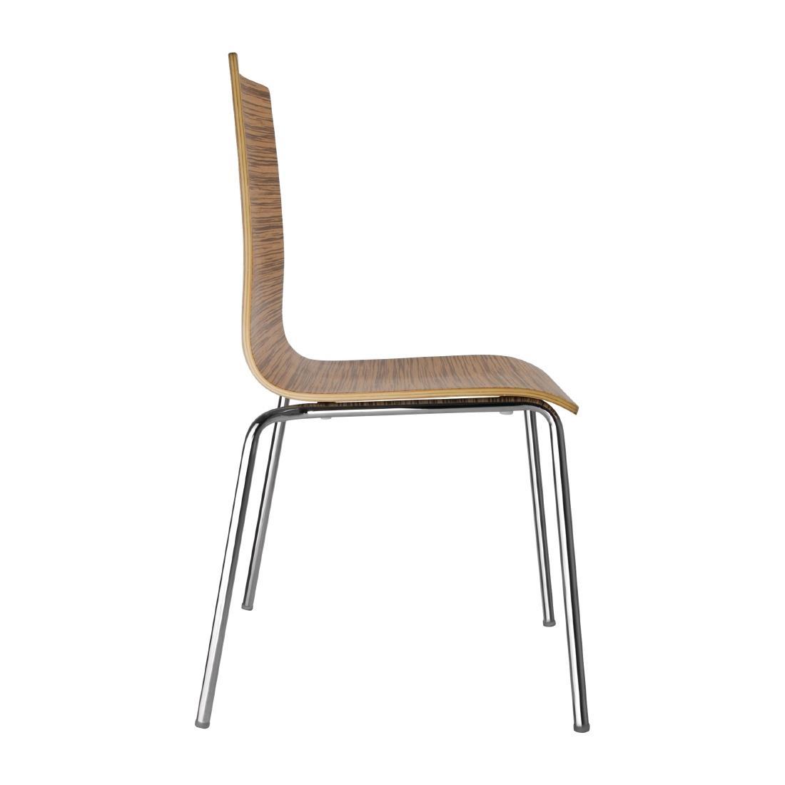 Bolero Square Back Side Chair Zebrano (Pack of 4) - GR344  - 2