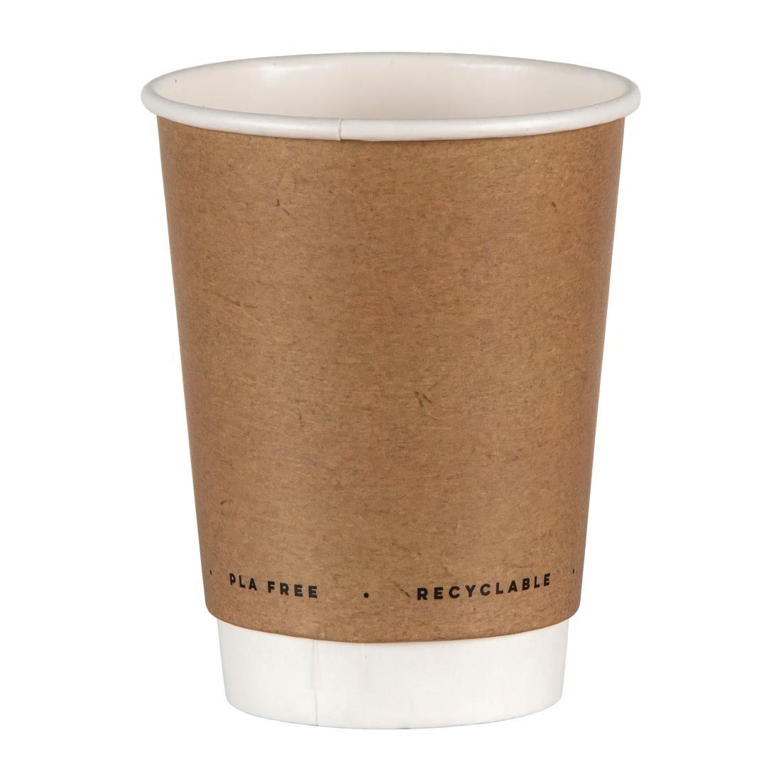 Fiesta Green Plastic-Free Compostable Hot Cups Double Wall 225ml / 8oz x 500 - FB951  - 1