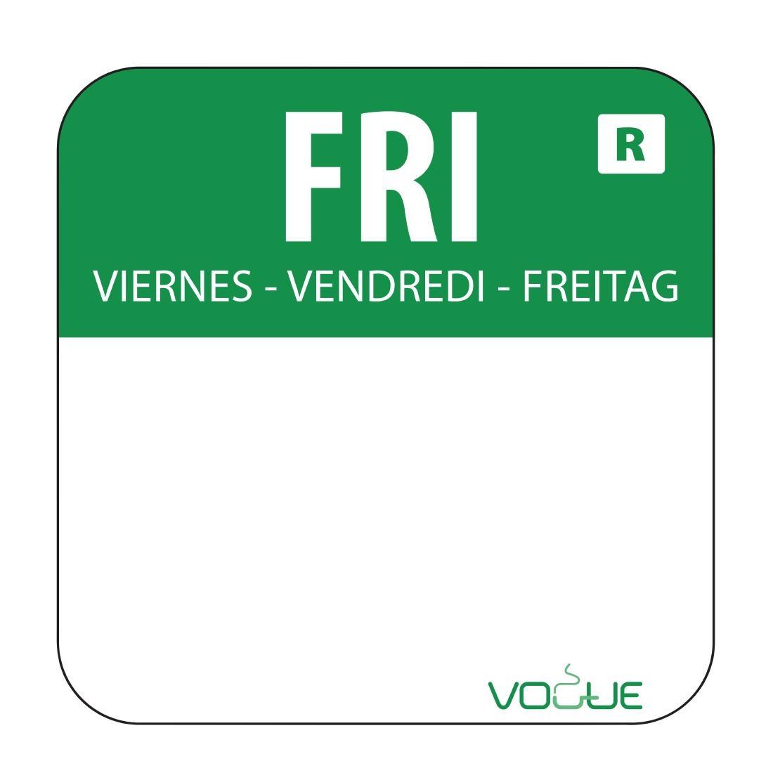 Vogue Removable Colour Coded Food Labels Friday (Pack of 1000) - L935  - 1