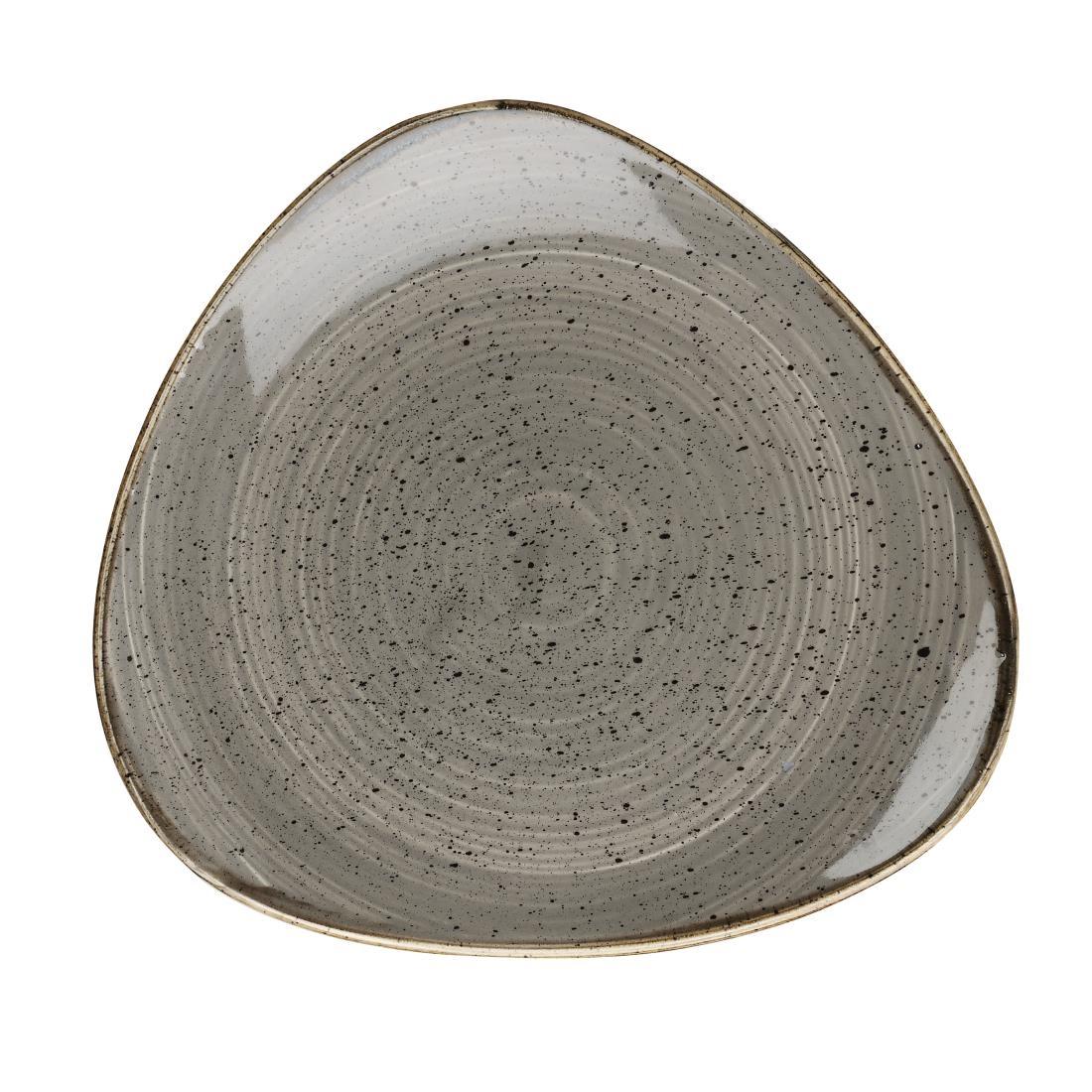 Churchill Stonecast Triangle Plate Peppercorn Grey 315mm (Pack of 6) - DK558  - 1