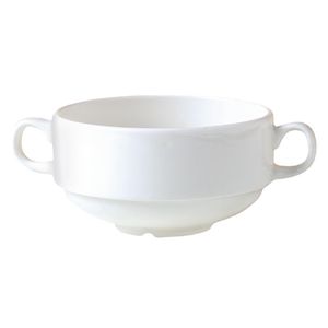 Steelite Monaco White Stacking Handled Soup Cups 285ml (Pack of 36) - V6873  - 1