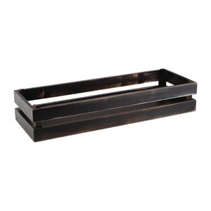 APS Superbox Wooden Buffet Crate Black Vintage 2/4 GN - FE981  - 1
