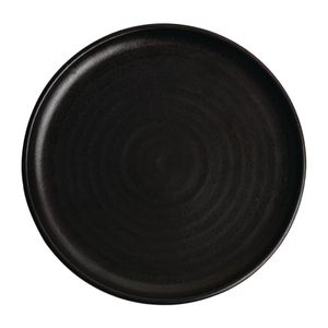 Olympia Canvas Small Rim Round Plate Delhi Black 265mm (Pack of 6) - FA317  - 1