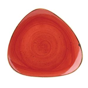 Churchill Stonecast Triangle Plate Berry Red 192mm (Pack of 12) - DB067  - 1