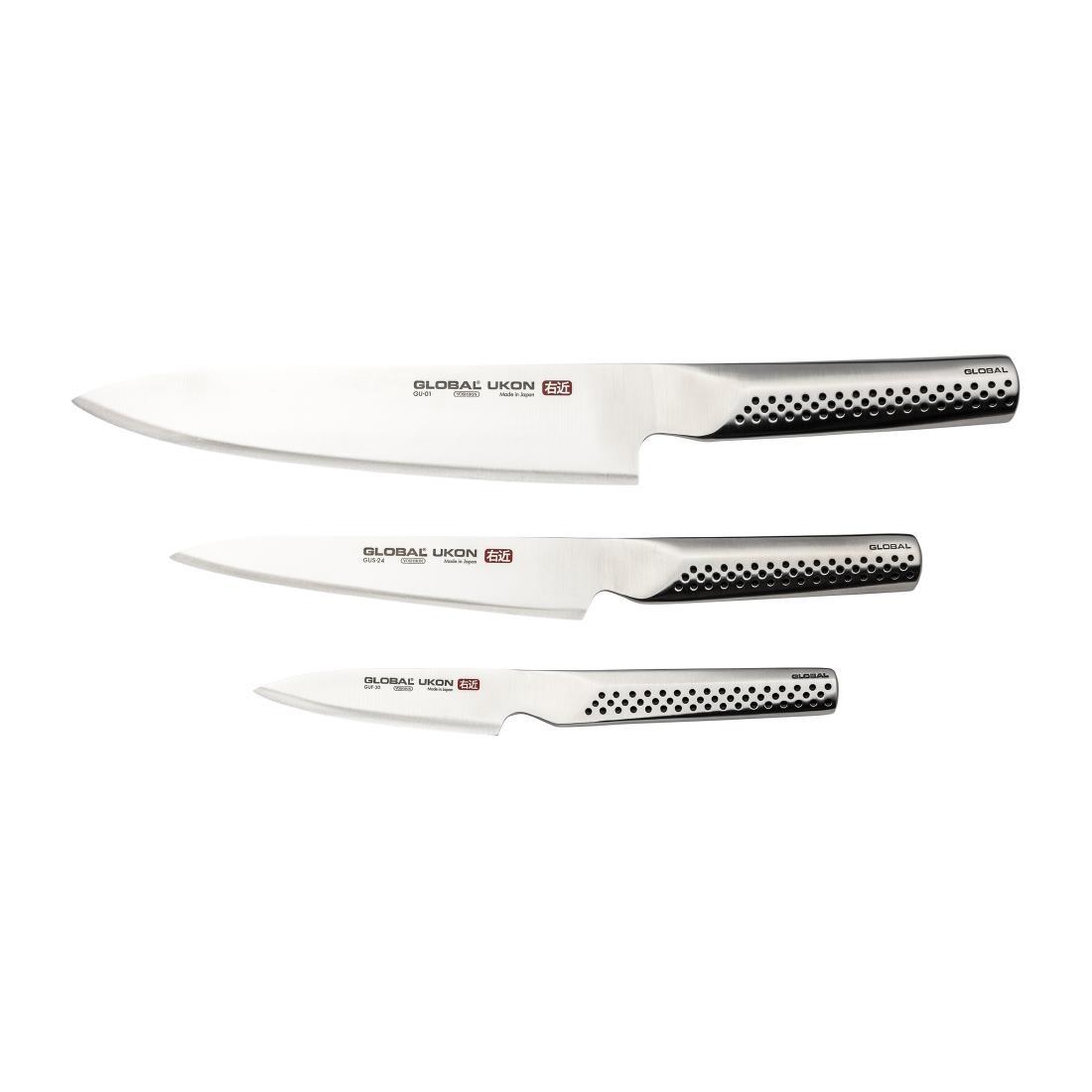 Global Knives Ukon Range 'Sakura' 3 Piece Knife Set - FW535  - 1