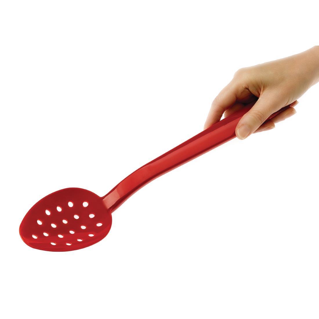 Matfer Bourgeat Exoglass Perforated Serving Spoon Red 13" - DR199  - 2