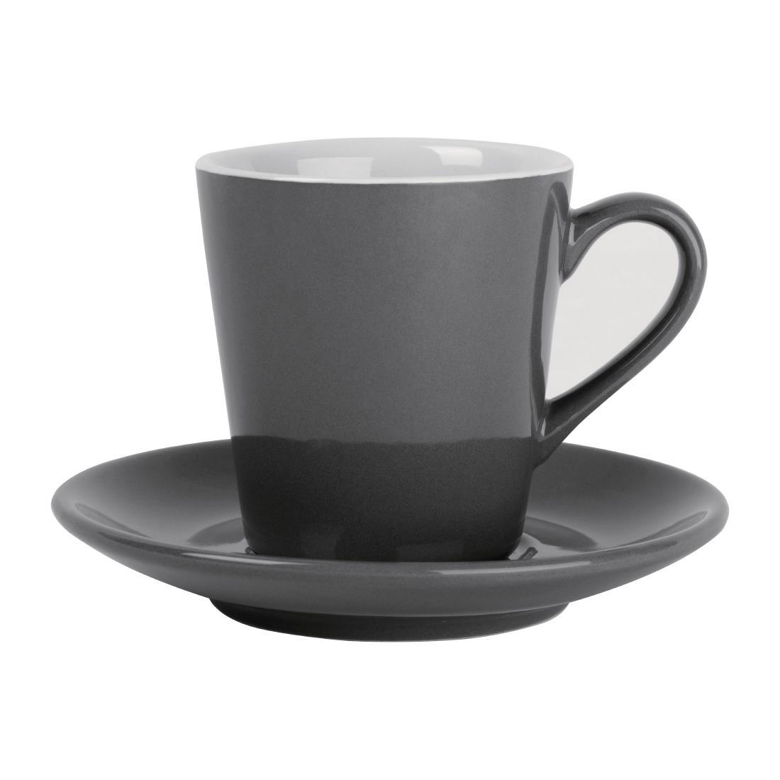Olympia Cafe Flat White Saucers Charcoal 135mm (Pack of 12) - FF997  - 4