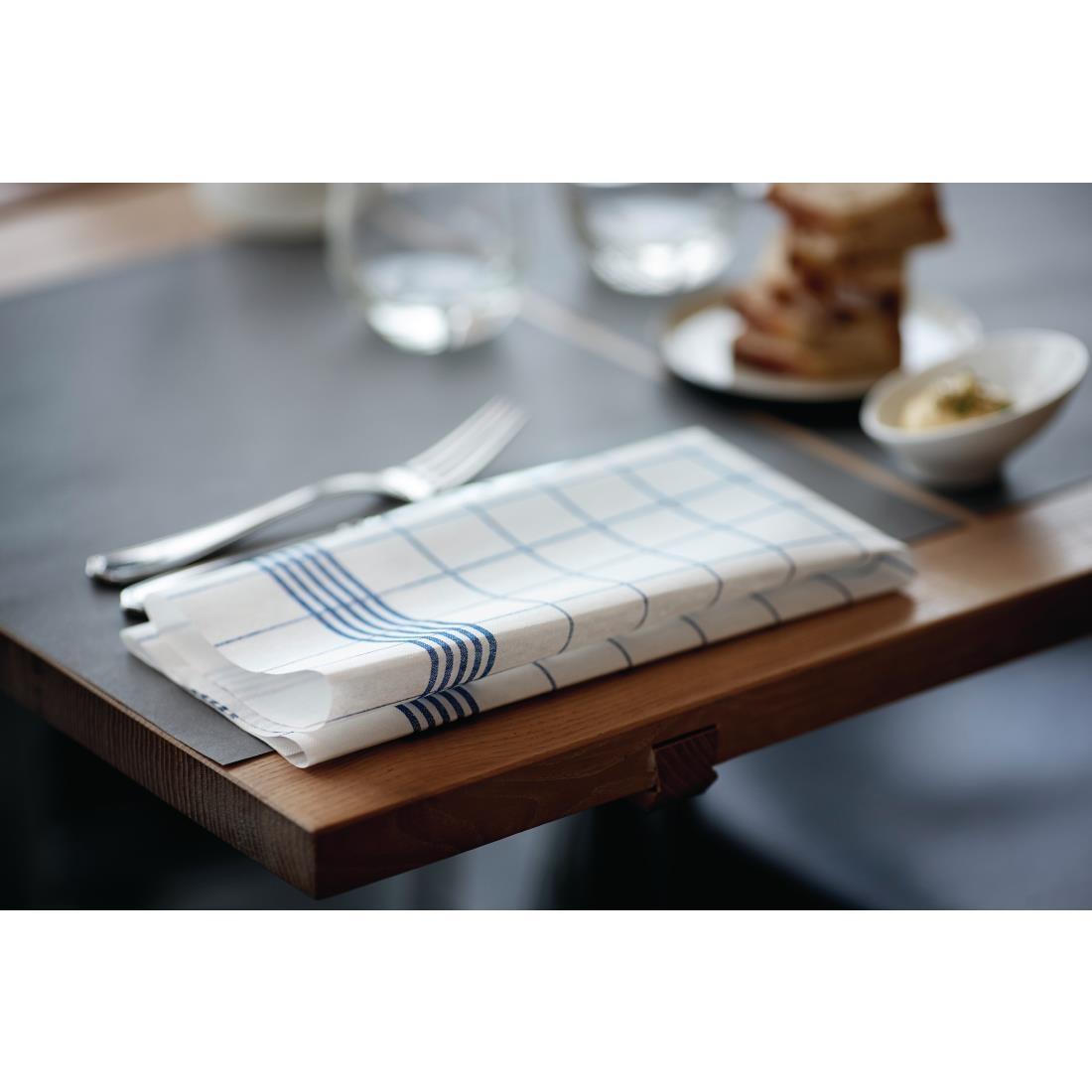 Dunisoft Towel Napkin Blue Check 38x54cm (Pack of 250) - CY523  - 4