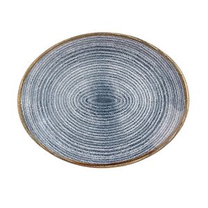 Churchill Studio Prints Homespun Oval Coupe Plates Slate Blue 317mm (Pack of 12) - DS527  - 1