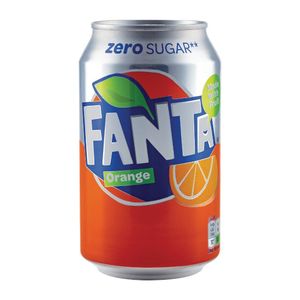 Fanta Zero Orange Cans 330ml (Pack of 24) - FW835  - 1
