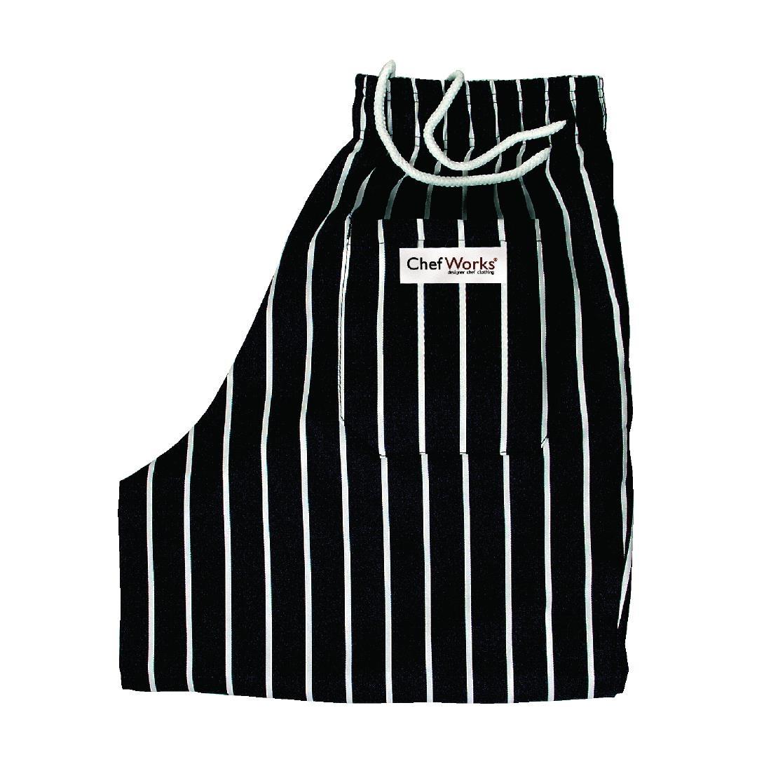 Chef Works Designer Baggy Pant Chalk Stripe L - A940-L  - 3